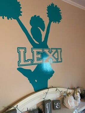 Personalized 'Lexi' Cheerleader Wall Decal - Teal, so Lexi not for sale
